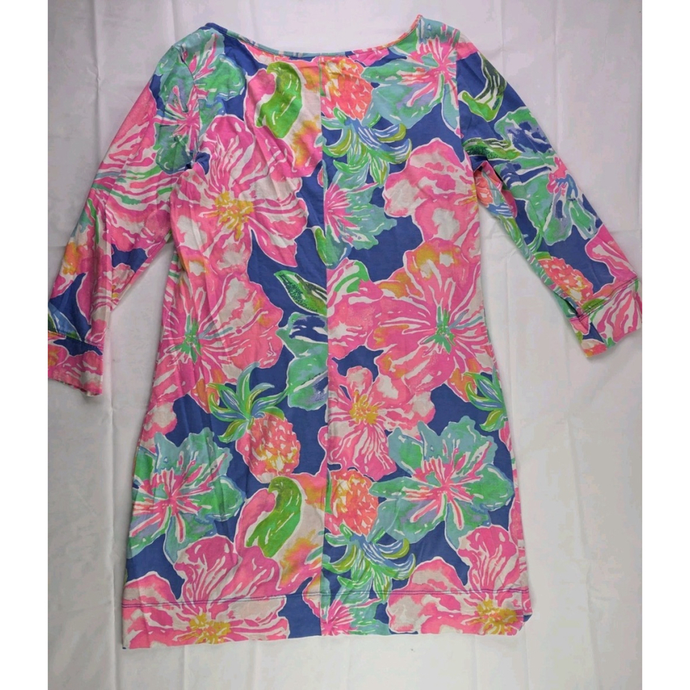 Lilly Pulitzer Women's Marlowe Dress Beckon Blue Jungle Utopia Size Medium - Picture 2 of 5